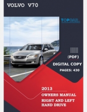 VOLVO V70 2013 OWNERS MANUAL RHD&LHD